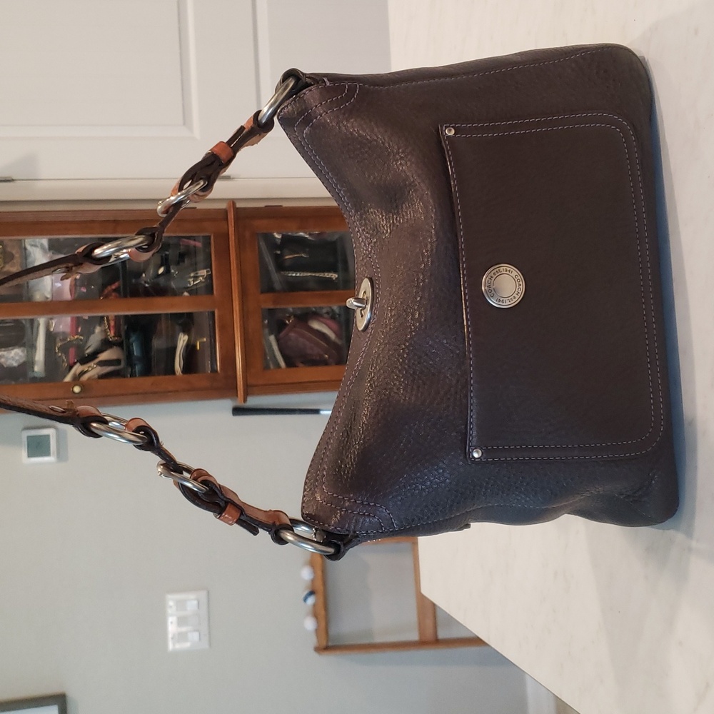 Coach Vintage Brown Leather Shoulder Bag Size Small